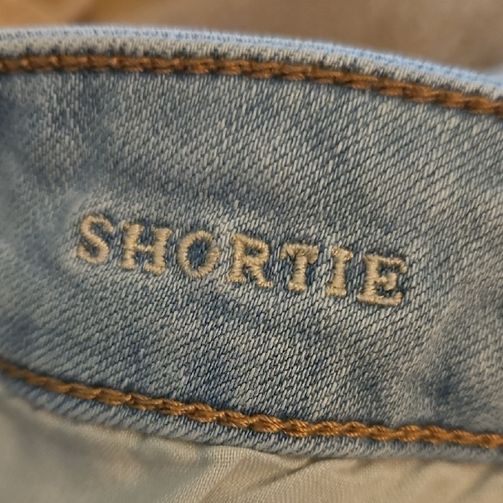 American Eagle Outfitters Blue Distressed Jean Shorts - Picture 3 of 6